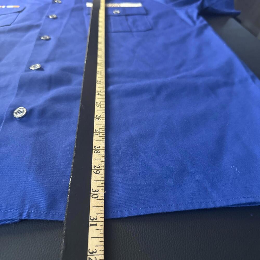 VTG 70's CAVI Men 2XL Blue Military Style Button Down Shirt EUC - Picture 8 of 10